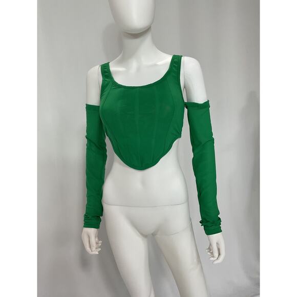 By.Dyln 'Aria' Green Off Shoulder Corset Top Size S - Picture 2 of 5